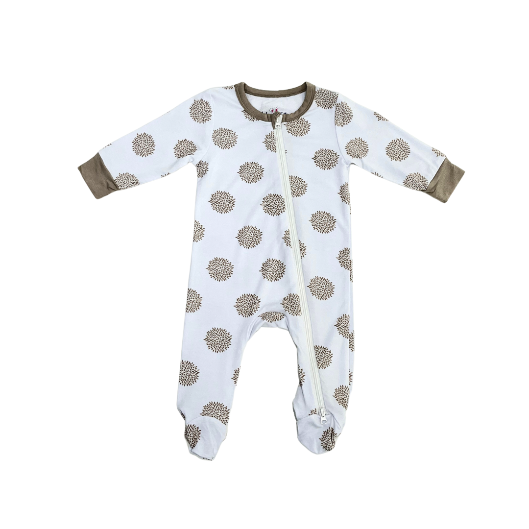 Beige Zippy Onesie ( Closed Feet )