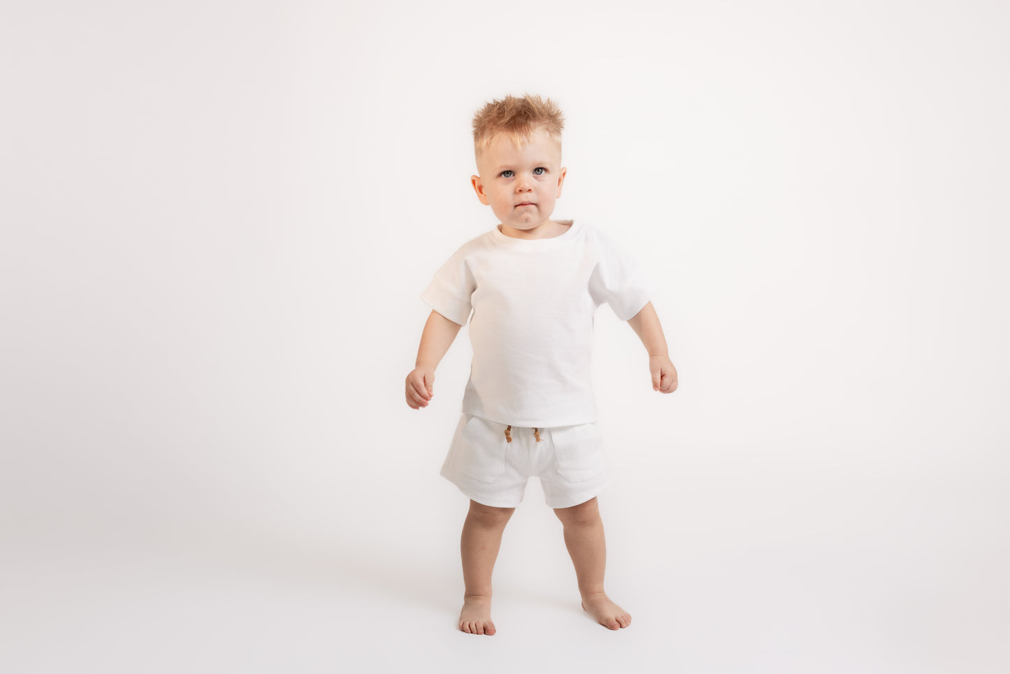 White ribbed cotton set ( Boys )
