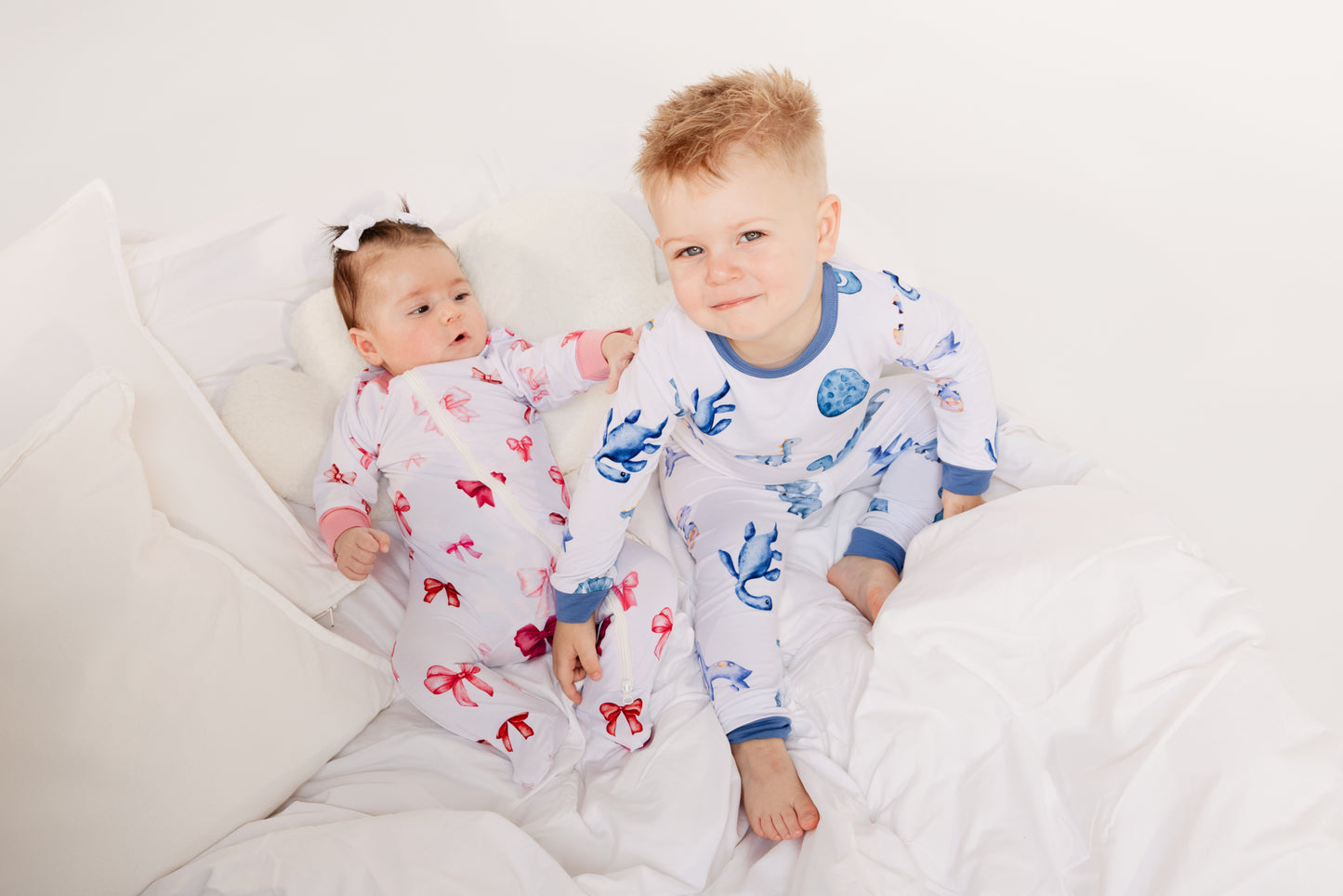 Bow Zippy Onesie ( Closed Feet )