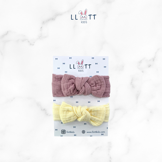 2 Piece Bow ( Purple & Yellow )