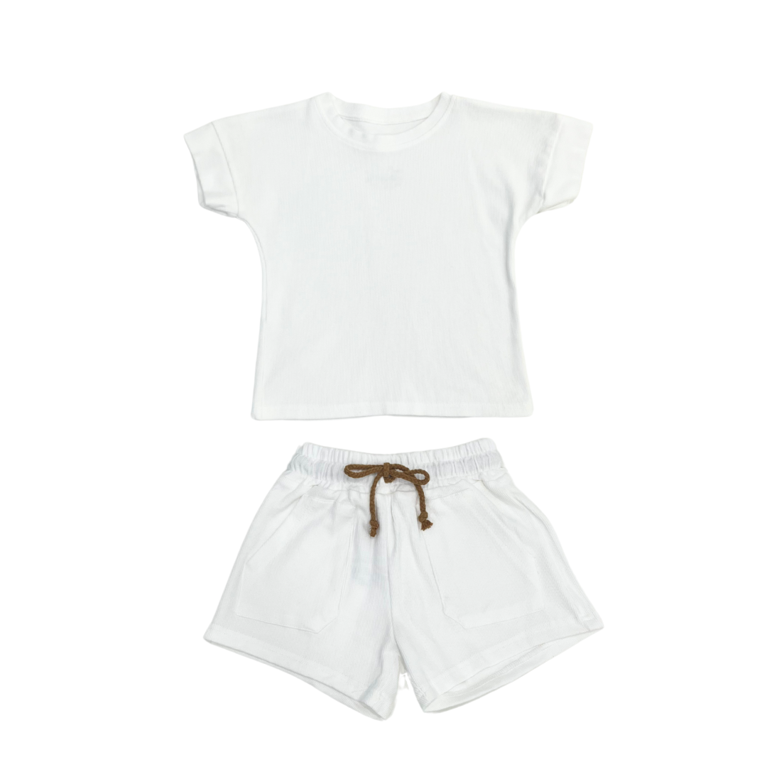 White ribbed cotton set ( Boys )