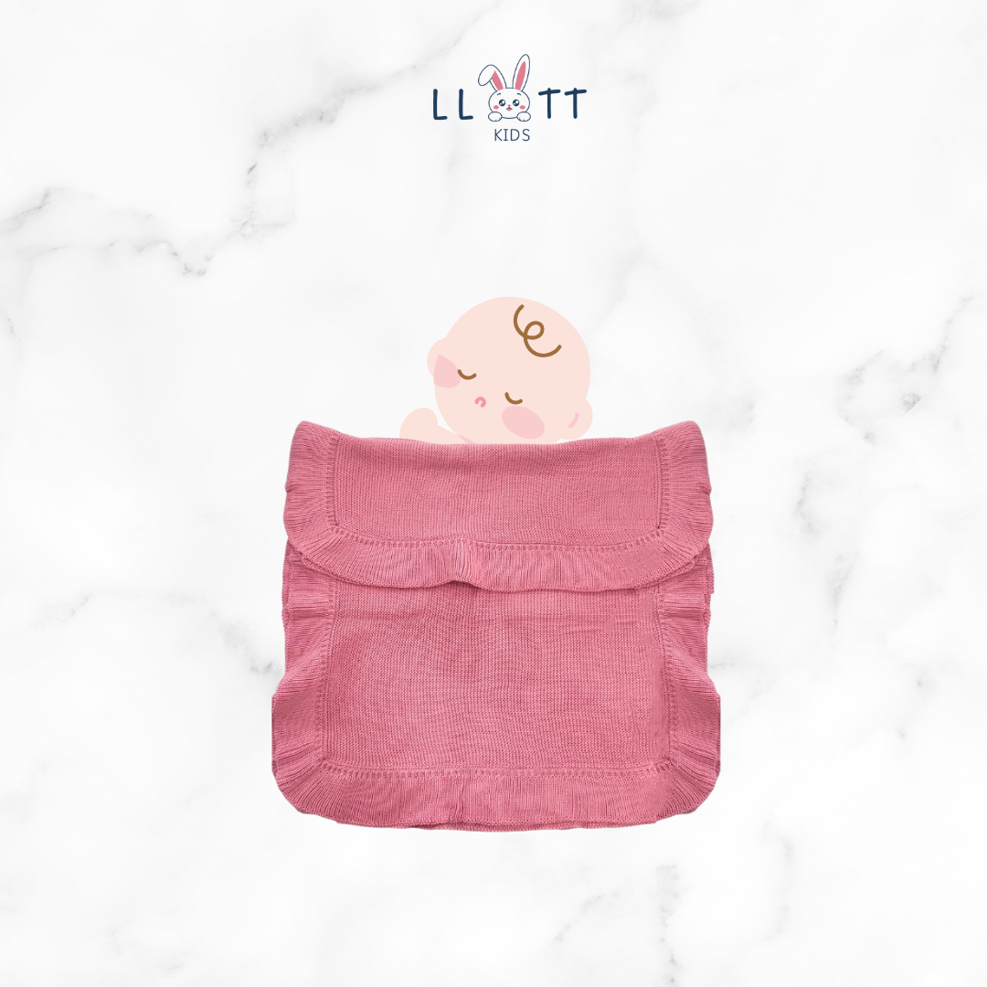 Dark pink woven blanket