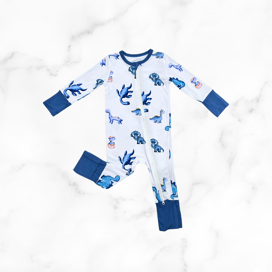 Dinosaur Zippy Onesie ( Open Feet )