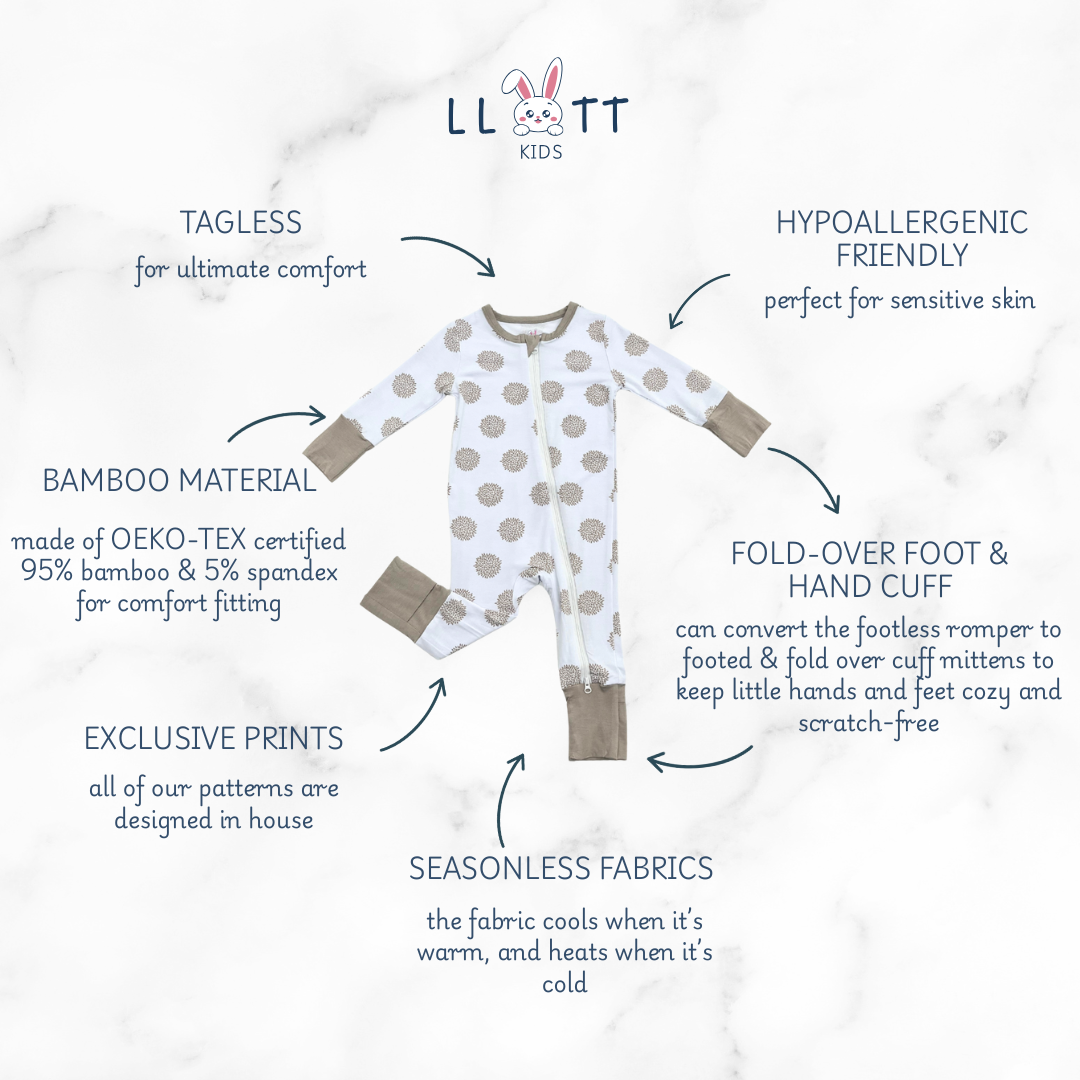 Beige Zippy Onesie ( Open Feet )