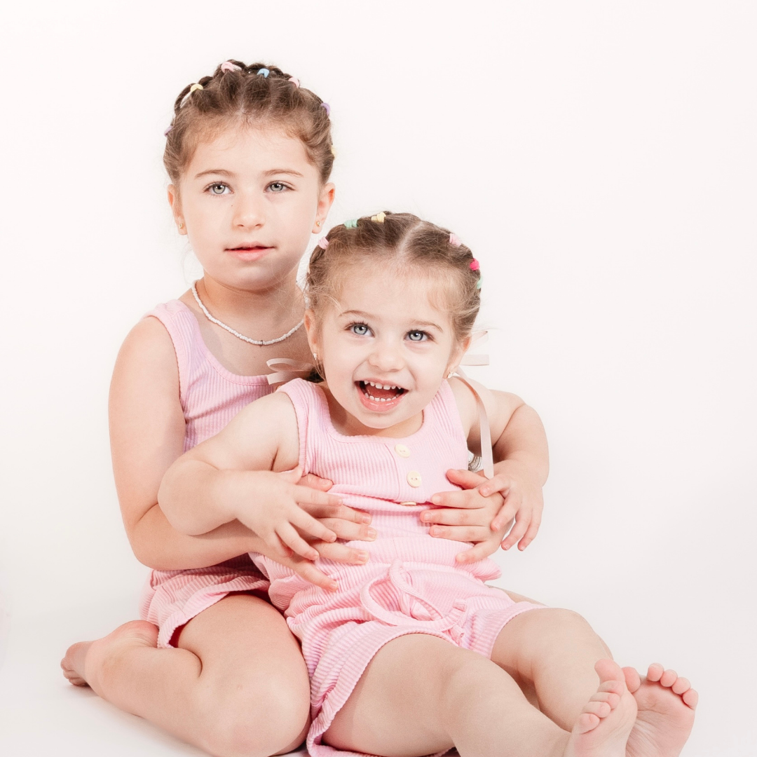 Pink ribbed cotton set ( Girls )