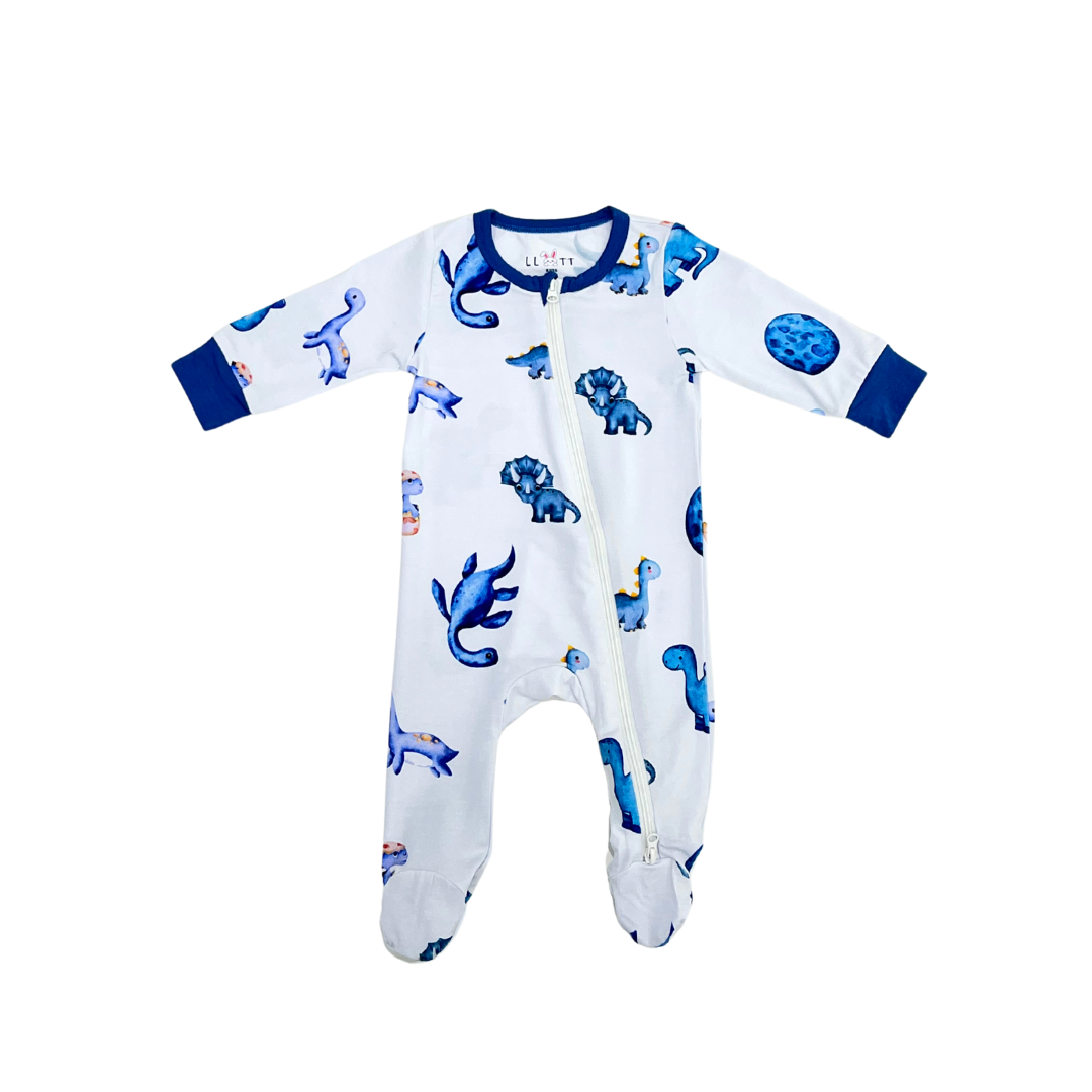 Dinosaur Zippy Onesie ( Closed Feet )