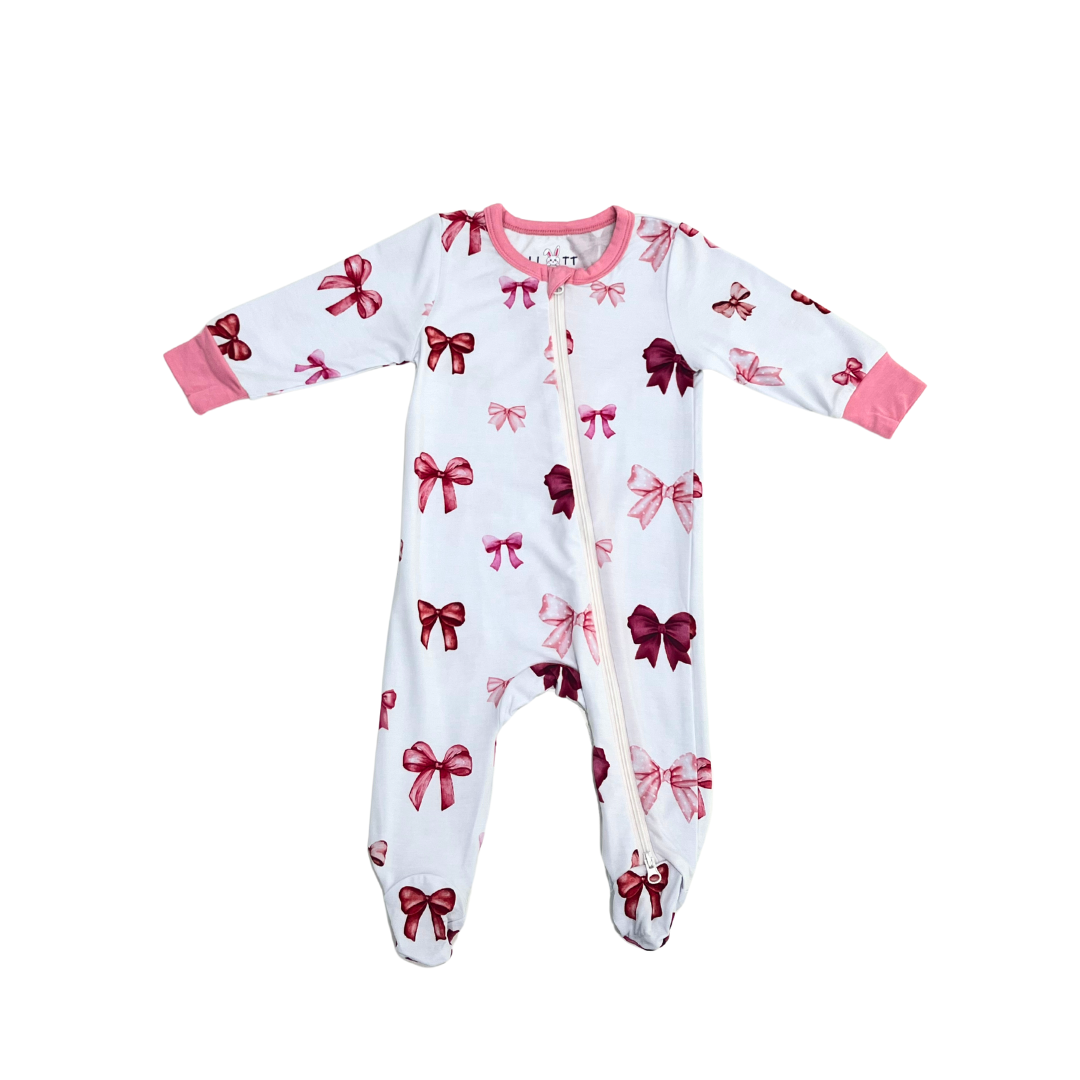 Bow Zippy Onesie ( Closed Feet )